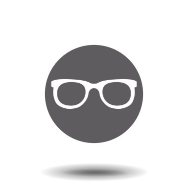 Gözlük vektör simgesi. Basit bir izole sembol. beyaz arkaplanda siyah pictogram.