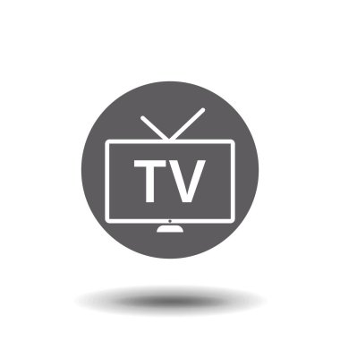 Tv Simgesi beyaz arkaplanda izole edildi. İnternet sitenizin tasarımı için televizyon sembolü, logo, uygulama, UI. Vektör illüstrasyonu.