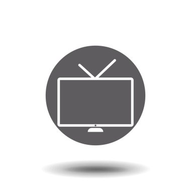 Tv Simgesi beyaz arkaplanda izole edildi. İnternet sitenizin tasarımı için televizyon sembolü, logo, uygulama, UI. Vektör illüstrasyonu.