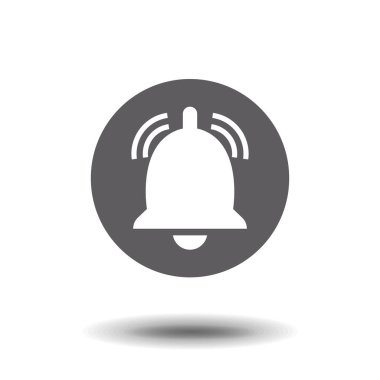 Çan simgesi vektörü, Alarm, servis işareti beyaz arkaplanda izole edildi. Grafik tasarım, logo, web sitesi, sosyal medya, UI, mobil uygulama için trend düz biçimi.