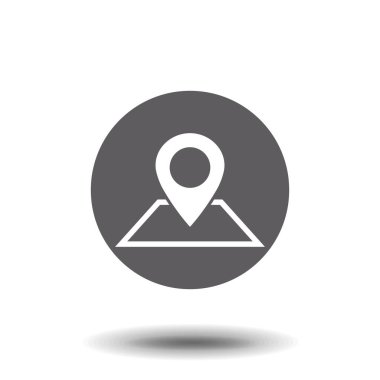 Harita simgesi, düz tasarım en iyi vektör simgesi pin