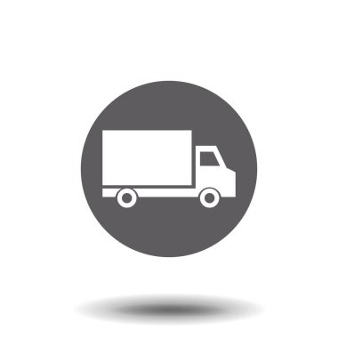 Kamyon ikonu, izole edilmiş. Düz tasarım.