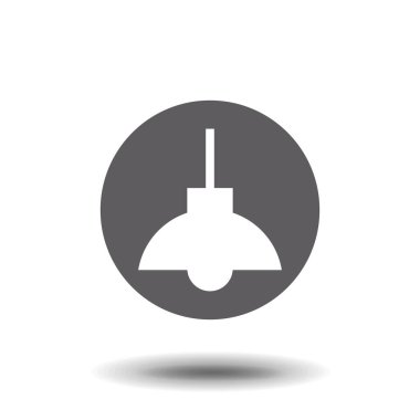 Beyaz Arkaplanda Kolye Lambası Düz Simgesi