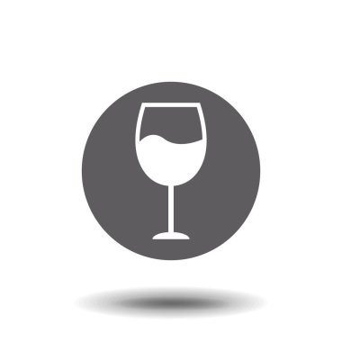 Şarap kadehi ikonu. Kadeh işareti. Düz Vektör illüstrasyonu