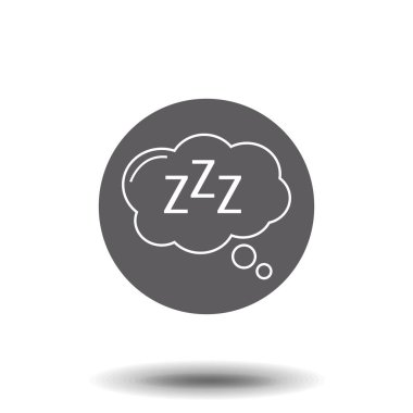 Uyku simgesi çizgi balonu zzz vektör çizimi