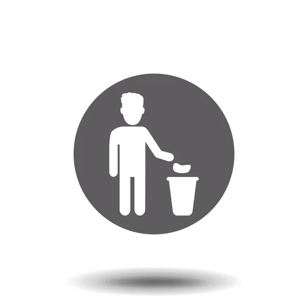 Tidy Man Symbool Geen Afval Pictogram Schoon Houden Zich Ontdoen — Stockvector