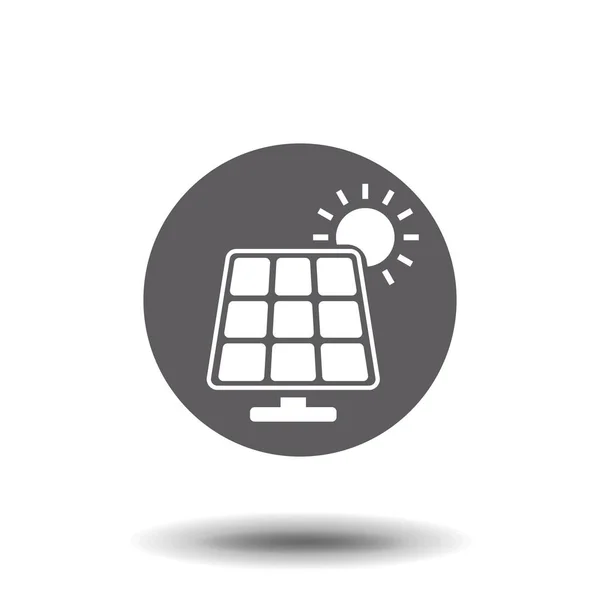 Panneau Solaire Icône Vecteur Symbole Plat Simple Illustration Pictogramme Noir — Image vectorielle