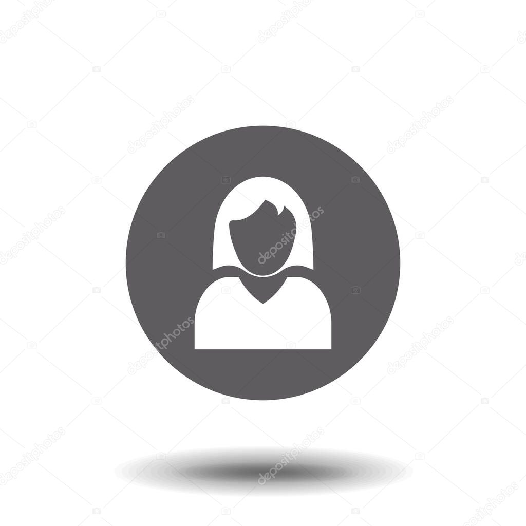 Female user account or user profile flat icon for apps and websites