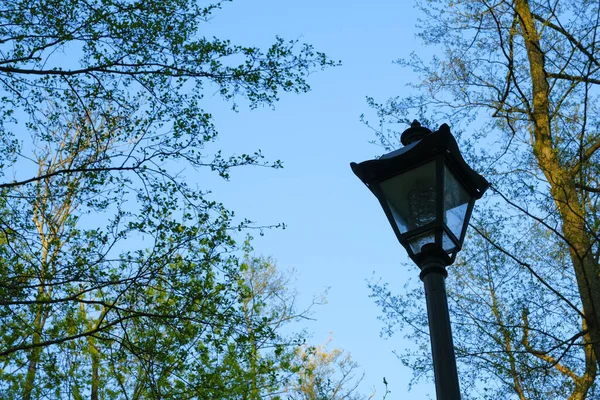 Old Street Lamp Background Clouds — стоковое фото