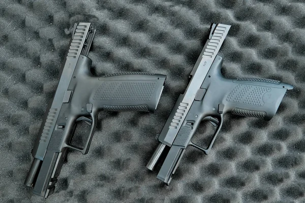 Two Pistols Close Millimeters Military Weapon Pistol — Stockfoto