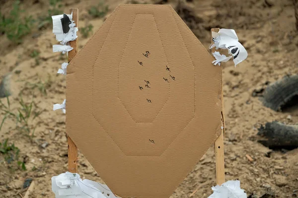 Target Shooting Range Target Bullet Holes — Stockfoto