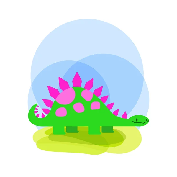 Cute Dinosaurs Vector Illustration Stegosaurus Cute Little Dinosaurs — Stock Vector