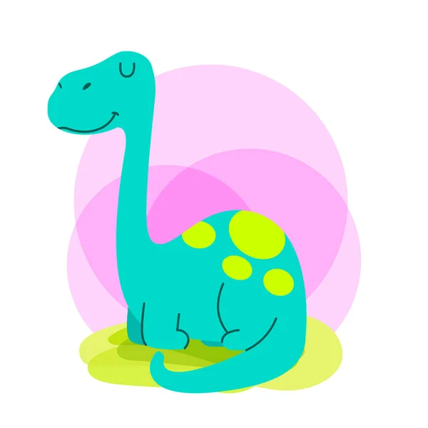 Cute Dinosaurs Vector Illustration Brontosaurus Cute Little Dinosaurs — Stock Vector