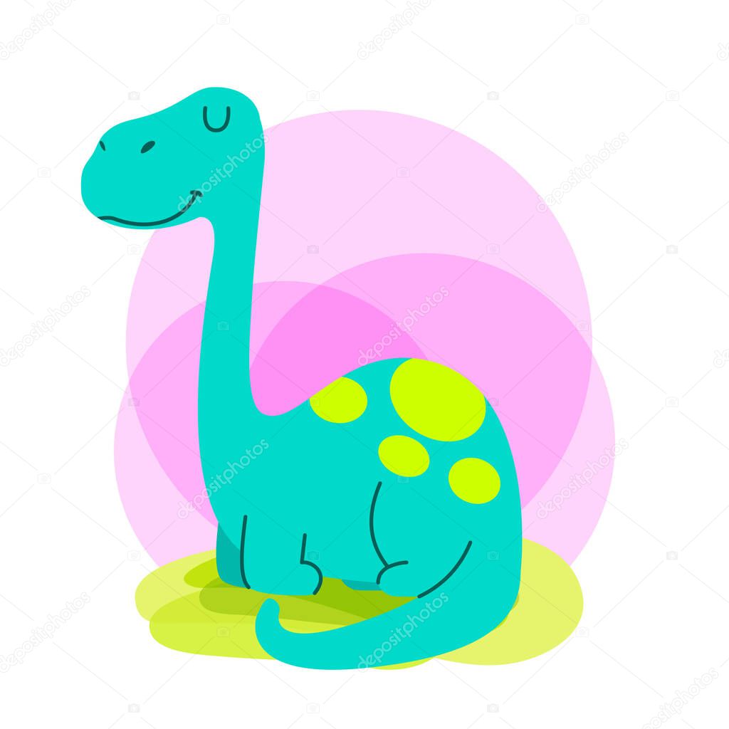 cute dinosaurs vector illustration, brontosaurus cute little dinosaurs
