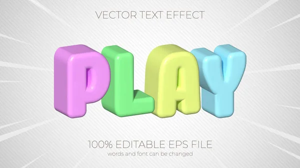 Spela Redigerbar Text Effekt Stil Eps Redigerbar Text Effekt — Stock vektor