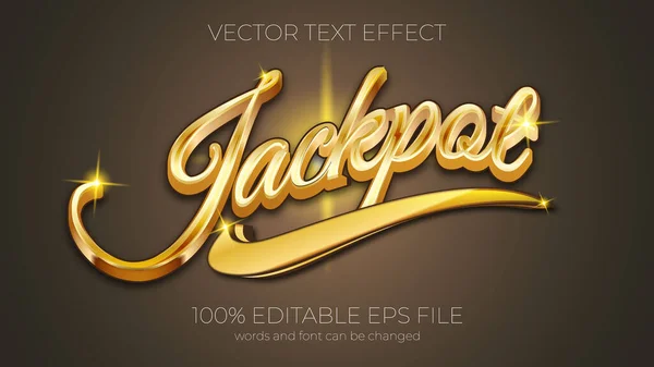 Edytowalny Styl Efektu Tekstowego Jackpot Edytowalny Efekt Tekstowy Eps — Wektor stockowy