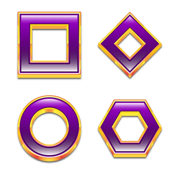 Золота Фіолетова Рамка Рамки Векторні Ілюстрації — стоковий вектор