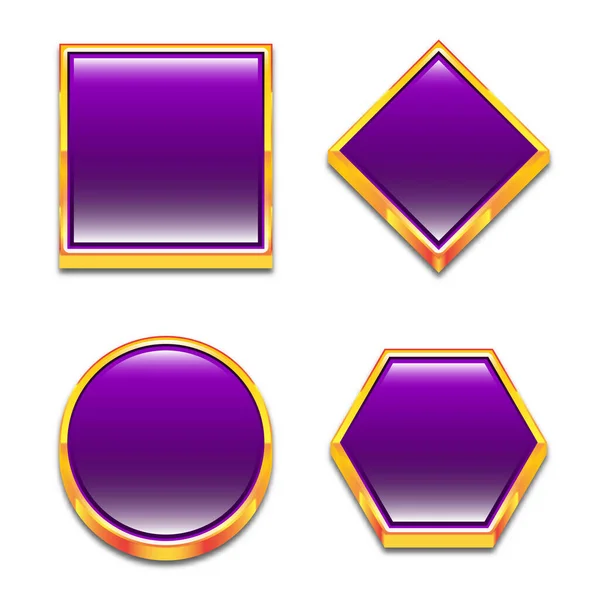 Golden Purple Border Frame Vector Illustration — Stock Vector