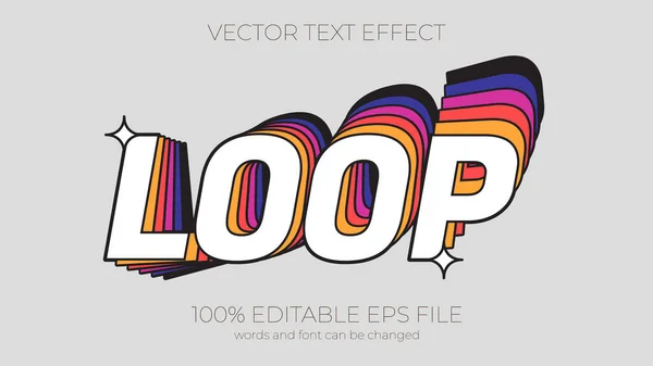 Loop Redigerbar Text Effekt Stil Eps Redigerbar Text Effekt — Stock vektor