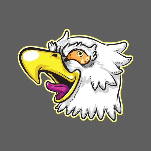 Eagle Vector Illustration Funny Sticker Eagle Head — ストック写真