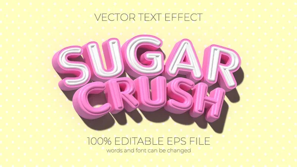 Rozdrobnienie Cukru Edytowalny Styl Efektu Tekstowego Edytowalny Efekt Tekstowy Eps — Zdjęcie stockowe
