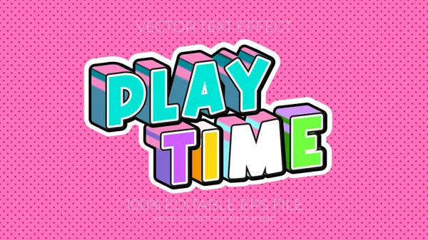 Play Time Editable Text Effect Style Eps Editable Text Effect — Stockfoto