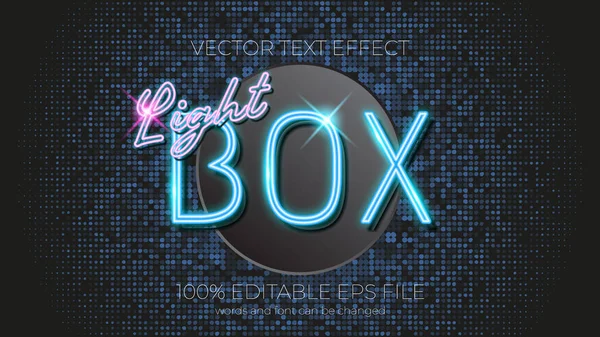 Light Box Editable Neon Text Effect Style Eps Editable Text — ストック写真