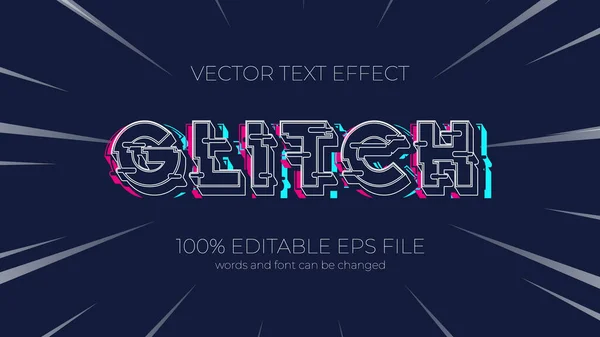 Glitch Editable Text Effect Style Eps Editable Text Effect — Foto Stock