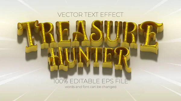 Treasure Hunter Editable Text Effect Style Eps Editable Text Effect — Zdjęcie stockowe
