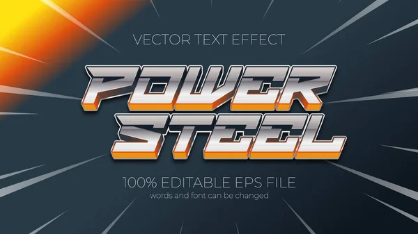 Power Steel Editable Text Effect Style Eps Editable Text Effect — Foto de Stock