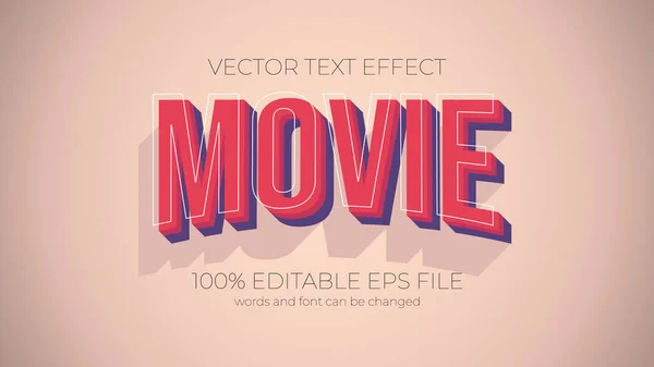 Movie editable text effect style, EPS editable movie text effect