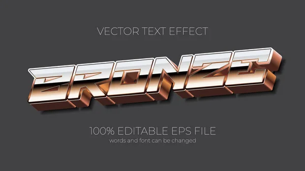 bronze editable text effect style, EPS editable bronze text effect