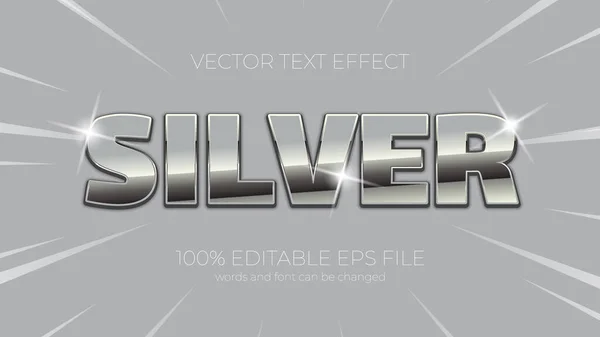 Silver editable text effect style, EPS editable silver text effect