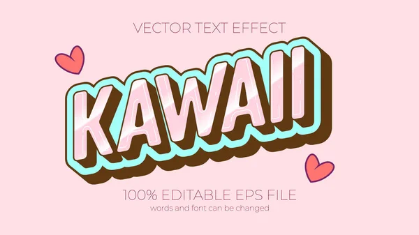 editable Kawaii text effect style, EPS editable text effect