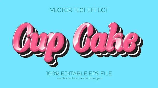 editable Cup cakes text effect style, EPS editable text effect