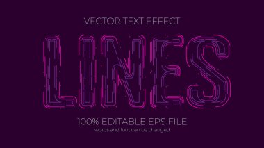 lines editable text effect style, EPS editable text effect