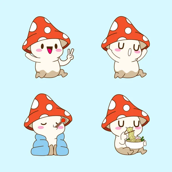Cute Little Mushroom Vector Illustration — Fotografia de Stock