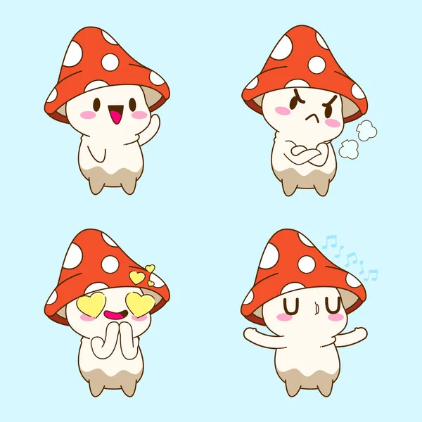 Cute Little Mushroom Vector Illustration — Stok fotoğraf