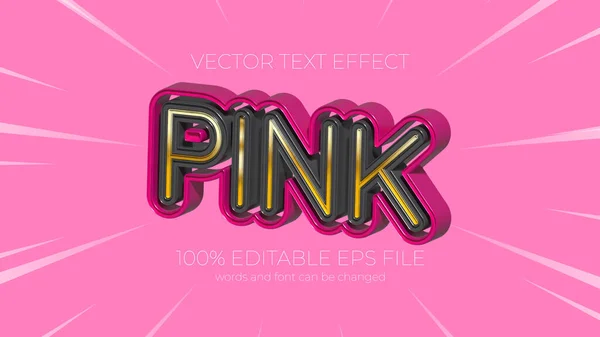 Pink Editable Text Effect Style Eps Editable Text Effect — ストック写真