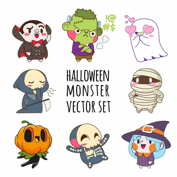 Cute Halloween Monster Vector Collections — Φωτογραφία Αρχείου