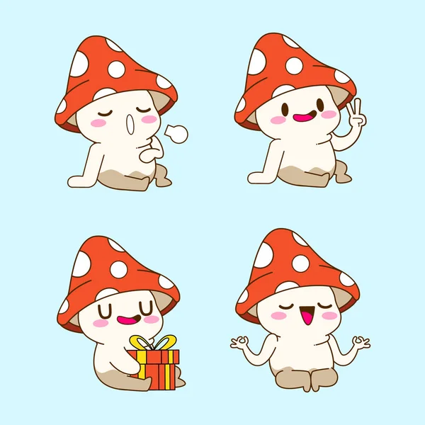 Cute Little Mushroom Vector Illustration — ストック写真