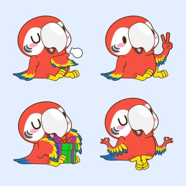 cute little macaw vector illustration