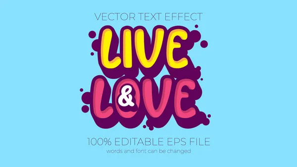 Live Love Text Effect Style Eps Editable Text Effect — Stockfoto