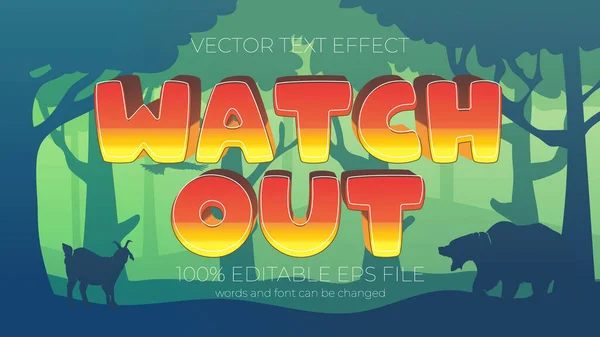 watch out text effect style, EPS editable text effect