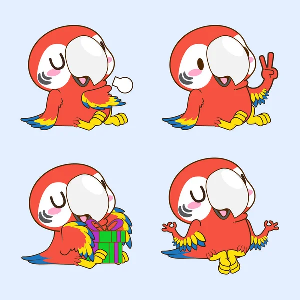 Cute Little Macaw Vector Illustration — Foto de Stock