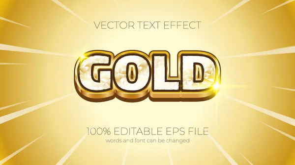 Gold Editable Text Effect Style Eps Editable Text Effect — 图库照片