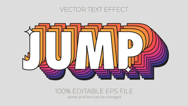 Skocz Edytowalny Styl Efektu Tekstowego Edytowalny Efekt Tekstowy Eps — Zdjęcie stockowe