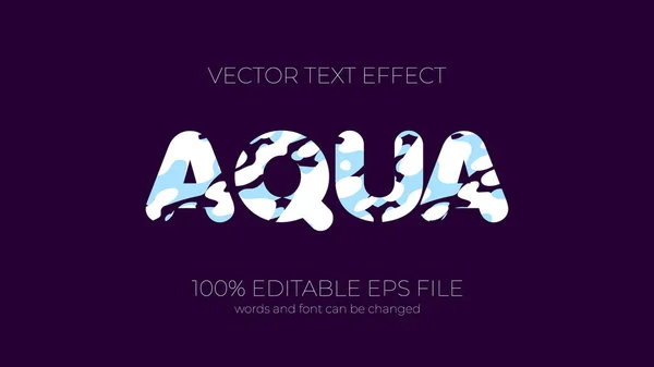 Aqua Text Effekt Stil Eps Redigerbar Text Effekt — Stockfoto