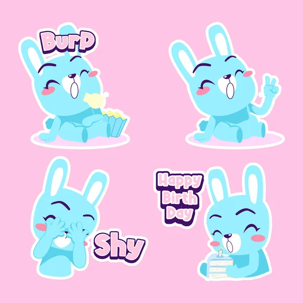 Cute Little Bunny Drawing Cartoon Rabbit Sticker — Stock Photo, Image