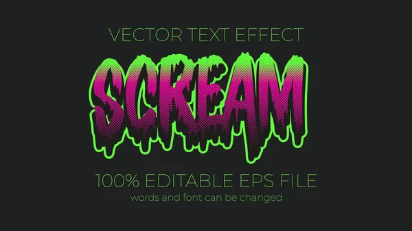 悲鳴編集可能なテキストエフェクトスタイル Eps編集可能なテキストエフェクト — ストック写真